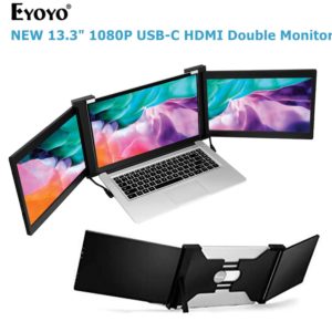 Eyoyo Dual Portable IPS Monitor 13.3″ 1920×1080 USB-C HDMI Gaming Display FHD PS4 Laptop Screen for Switch Laptop PS4 Raspberry