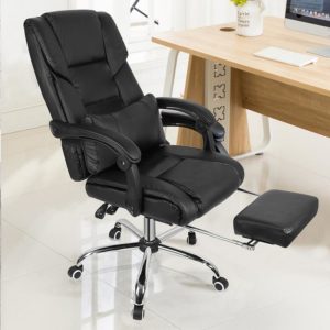 Office Chair Computer Gaming Chair Lying Lifting Rotatable Armchair Footrest Adjustable Swivel Leather Executive Massage Chair