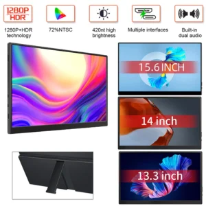 15.6Inch IPS Screen Monitor FHD 1920X1080 Portable Monitor Extend Screen 16/9 220Cd Easy To Use HDMI-Compatible for Mobile Phone
